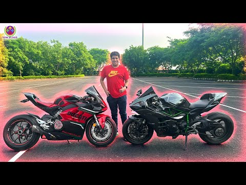 RACING MY KAWASAKI NINJA H2 with DUCATI PANIGALE V4 !! 😱🔥