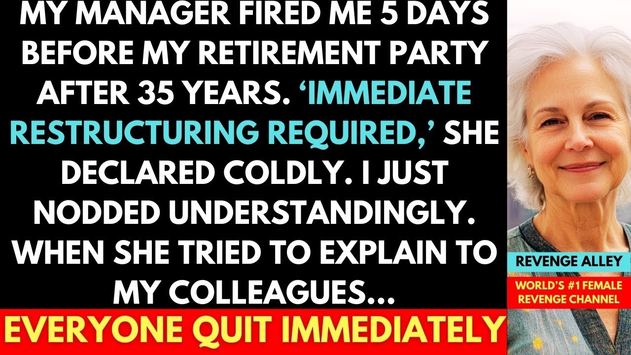 Manager Terminated Me 5 Days Before My Retirement Party After 35 Years; Everyone Quit Immediately...