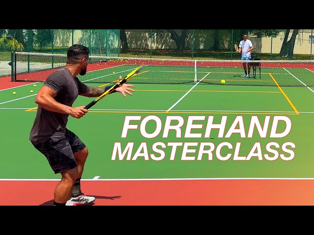 Forehand Contact Point Correction | 3.5 NTRP Tennis Lesson class=