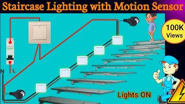 Staircase Lighting System with Motion Sensor | PIR Motion Sensor How to wiring | Motion Detector