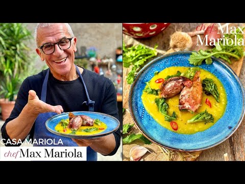 Totani Ripieni su Crema di Patate allo Zafferano