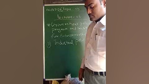 Lecture-06// AGEXT- 311 // Topic- Government policy and program and institution entrepreneurship D.