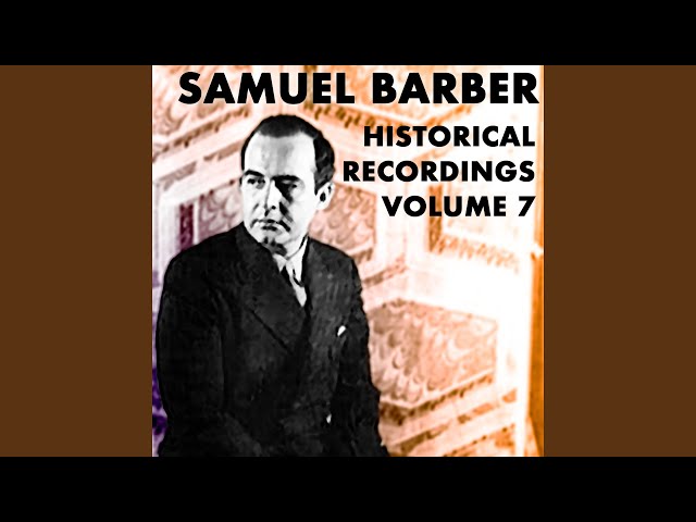 Barber: Sonata For Violoncello And Piano, Op. 6. III. Allegro Appassionato