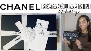 CHANEL Rectangular Mini Flap Bag Unboxing, MOD Shots, What fits inside?