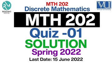 MTH202 Quiz 1 Solution Spring 2022 Semester | Discrete Mathematics |With Explanation