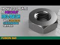 Create a hex nut improved  fusion 360