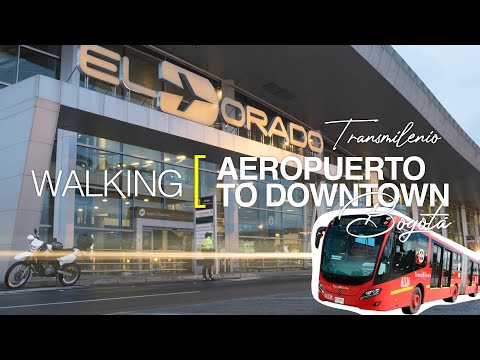 [4K] Walking Bogotá, Colombia. Aeropuerto El Dorado hasta Museo Nacional. Transmilenio M86