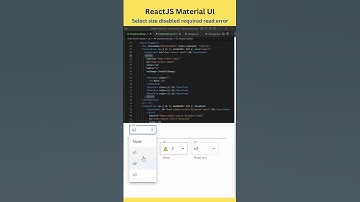 Must Know #react material UI Select size disabled required read-only error concept #shorts #hindi