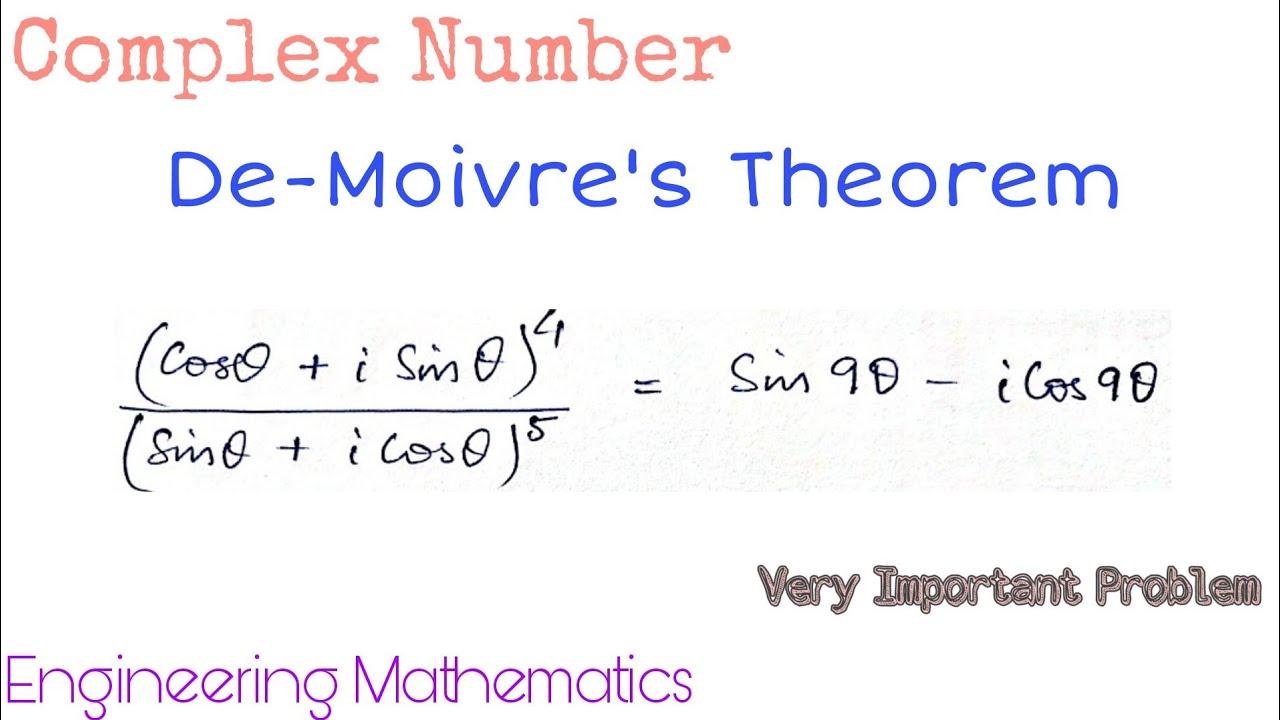 2 De Moivre s Theorem Problem 1 Complex Number YouTube