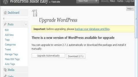 WordPress 2.7.1 auto upgrade
