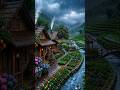 Peaceful Rain Village 🌧️ Cozy Cottage &amp; Nature Relaxing Sounds (4K Ultra HD)