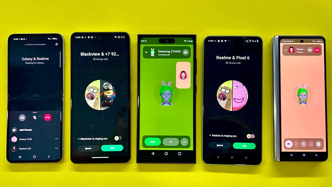 Outgoing + Incoming Call in Social Media Network on Phone Samsung Z Flip/ Z Fold/ S25Ultra + Realme