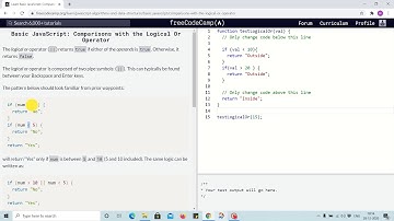 Lesson 68 - Comparison with logical or operator - freecodecamp