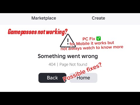[{Maybe}OutDated or not4everybody]Roblox Fix Gamepass Showing 404 Error! (Basic Fix for Mobile & PC)