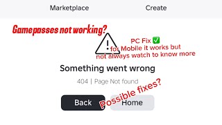 Roblox Fix Gamepass Showing 404 Error! (Basic Fix for Mobile & PC)