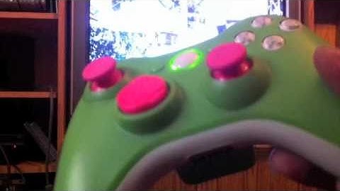 Xbox 360 Modded Controller (Rapid Fire Black Ops Demo) - GREEN PINK AND WHITE