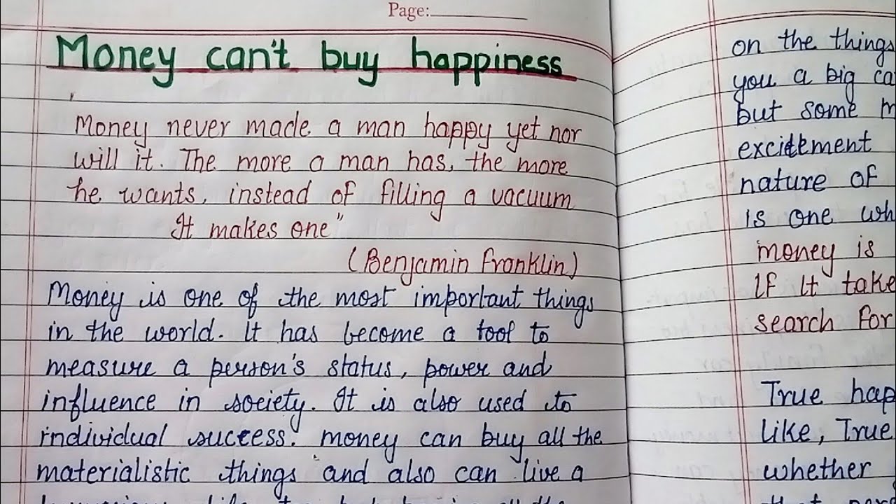 money cant buy happiness essay