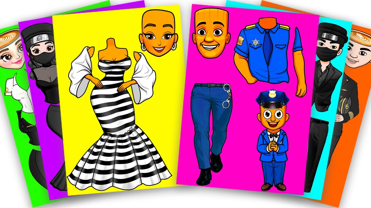 BRAINROT FAMILY of POLICE and PRISONER TUNG TUNG TUNG SAHUR | Sticker Book DIY