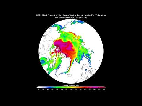 Arctic sea ice thickening, September 2019 - February 2020 / FA