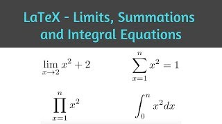 How to insert Limits, Summation and Integral Equations in LaTeX | Share Latex | Learn LaTeX 09