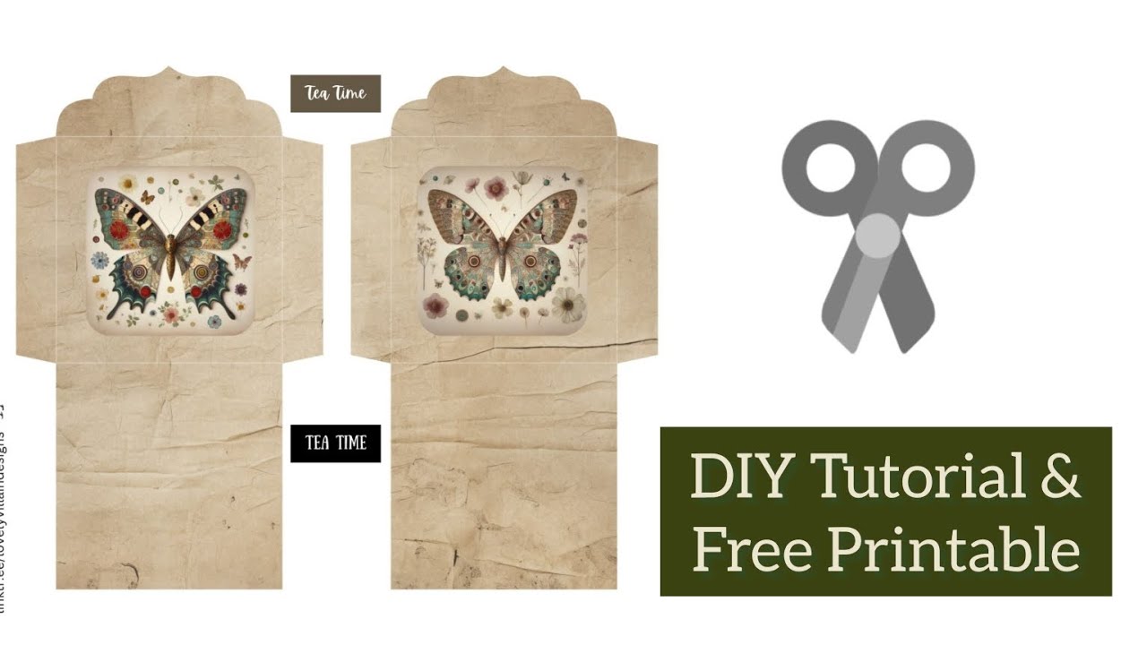 Free Tea Bag Envelope Printable with Butterfly Design | DIY Tutorial - YouTube free-tea-bag-envelope-printable-with-butterfly-design-diy-tutorial-youtube