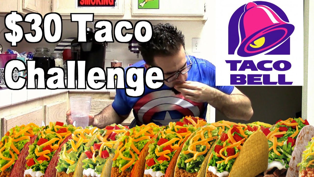 Taco Bell $30 Challenge - Eat Every Taco on The Menu! | FreakEating vs the World 128