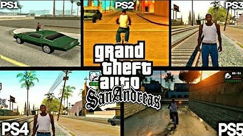 GTA SAN ANDREAS GAMEPLAY GRAPHICS COMPARISON PS1 VS PS2 VS PS3 VS PS4 VS PS5