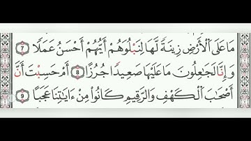سورة الكهف 1-15 برواية الإمام قالون - تلاوة لفضيلة الشيخ المقرئ الحافظ التونسي منذر الجدي.