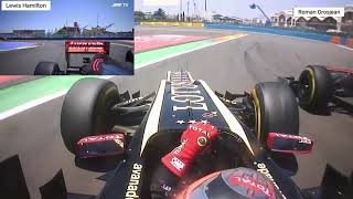 Lewis Hamilton Intense Onboard Wheel To Wheel Battle With Roman Grosjean - European Gp 2012
