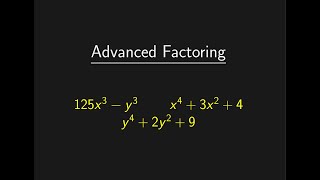 Advanced Factoring