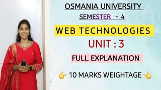 WEB TECHNOLOGIES || UNIT : 3 || EXPLAINATION || 10 MARKS WEIGHTAGE  B.COM SEM-4 ‎⁨@shivanipallela⁩ 