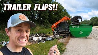 Trailer FLIPS Heavy Load on the Highway: Nightmare Situation