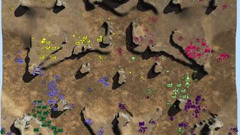 Spring RTS: Dot Wars (AI-Study) - 3v3 RAI Desert Siege (match uncompleted)
