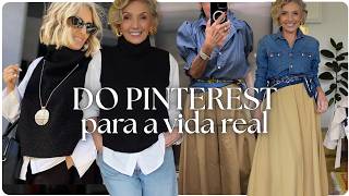Recriando Looks do Pinterest com as Roupas que Já Tenho no Armário | Moda 50+ ✨ Verinha Bernardino