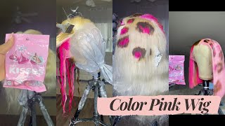 Dye Inspire Cheetah Prints On 613 Blonde Frontal Wig Hershey kisses💕