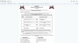 D303 7th Grade Course Selection Options