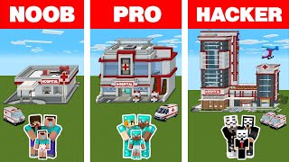 Minecraft NOOB vs PRO vs HACKER: FAMILY HOSPITAL HOUSE BUILD CHALLENGE / Animation