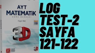 3D AYT MATEMATİK ÇÖZÜMLERİ BÖLÜM-7 TEST-2(LOGARİTMA)