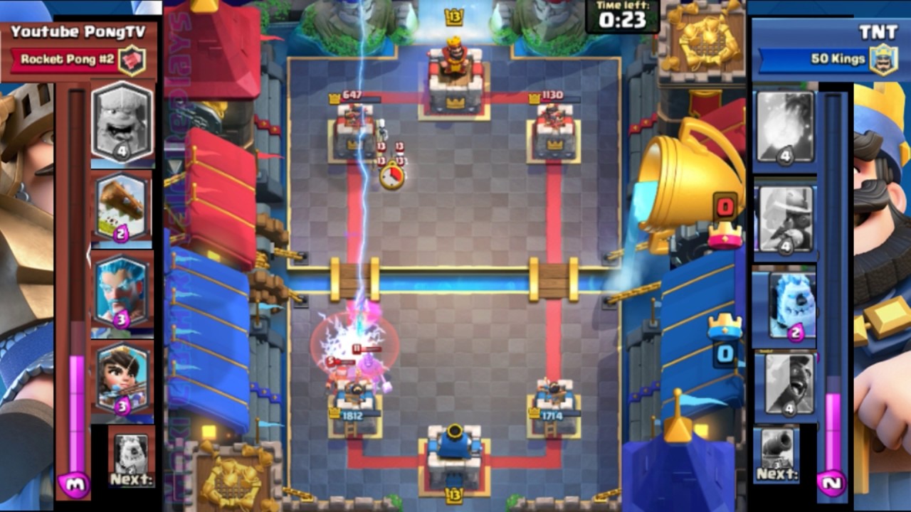 Clash Royale | TNT Vs Youtube PongTV | 50 Kings - Rocket Pong 2 | 11# 23/3/17 Replay Gameplay