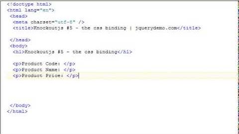 KnockoutJS Tutorial #5 - the css binding