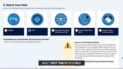 Registering as a Driver in the DOT Clearinghouse