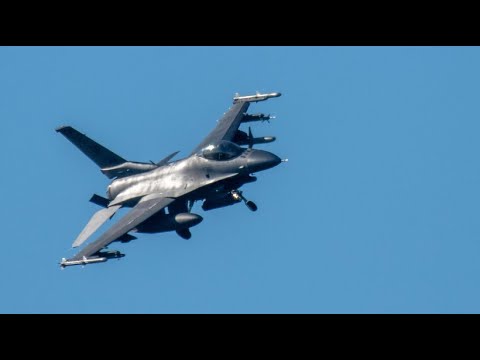 F-16 Fighting Falcon Fighter Jet Take Off U.S. Air Force