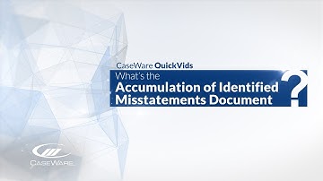 Caseware ReviewComp: Accumulation of identified misstatements worksheet in Caseware ReviewComp