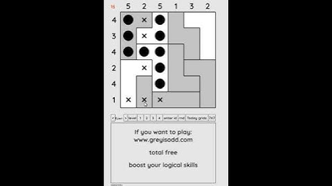 Grey is Odd - Today grids. Solution level 3 6X6 dated 08-24-2024 #logicpuzzles #logicgames  #games