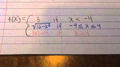 Piecewise Defined Funtions