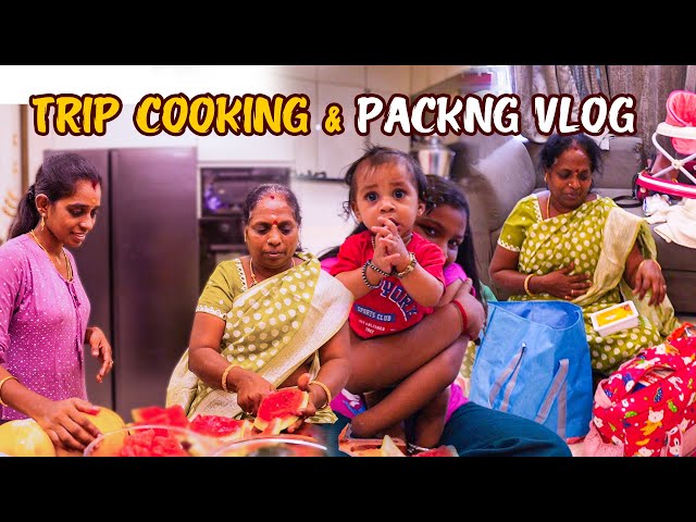 😢இவ்ளோ நாள் தள்ளிப்போட்டாச்சு |vlog|பேரனுக்காக கிளம்பிட்டோம்|preparing lunch u0026 Trip packing vlog class=