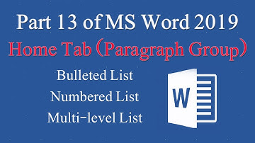 Use of Bulleted List, Numbered List, Multilevel List in Urdu or Hindi| Part 13 of MS Word course