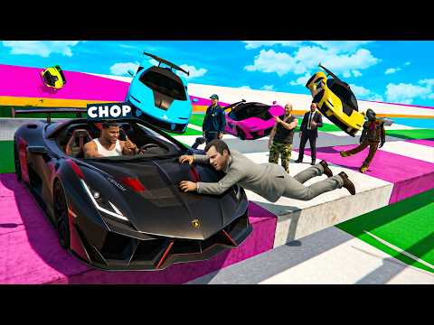GTA 5 CHOP AND FROSTY PLAY THE GOD LEVEL RUNNERS VS CARS !!