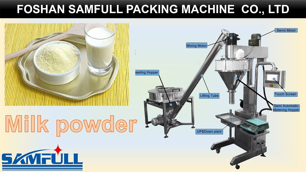 milk powder semi auto packing machine YouTube