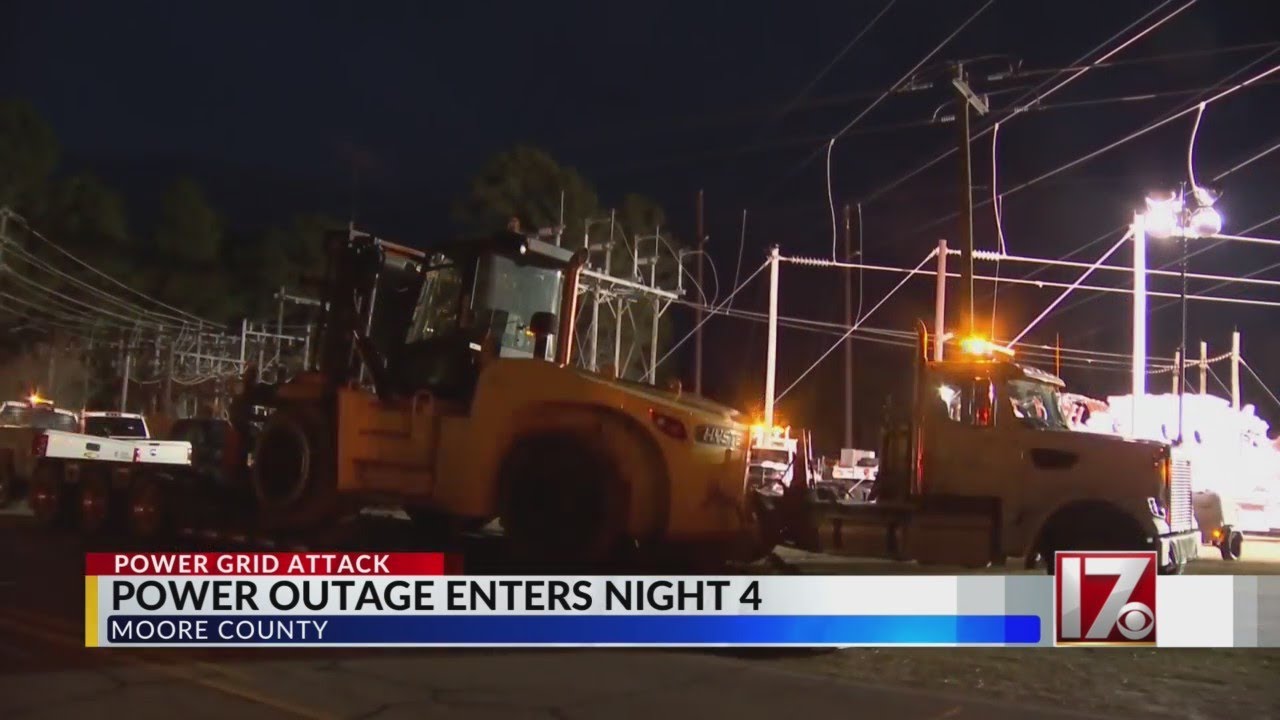 Moore County power outage enters night 4 - YouTube